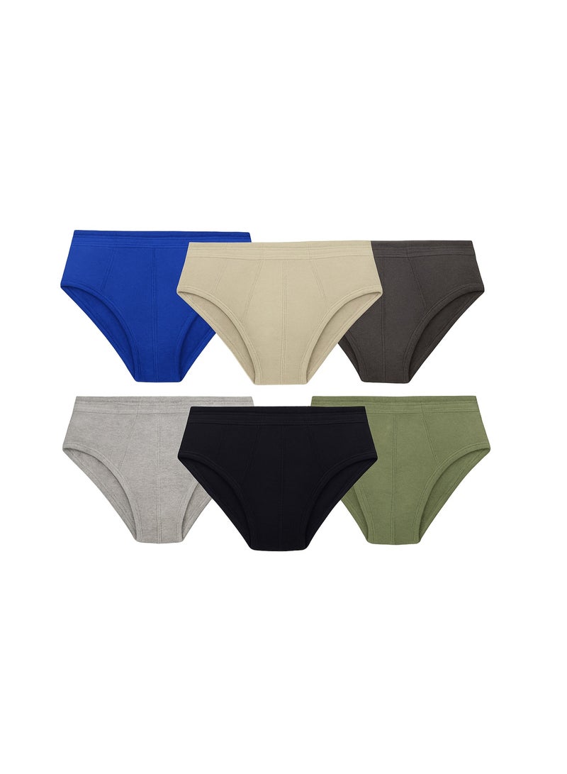 John Gladstone Mens Brief Inner Elastic Assorted Colors pack of 6 - Image 1